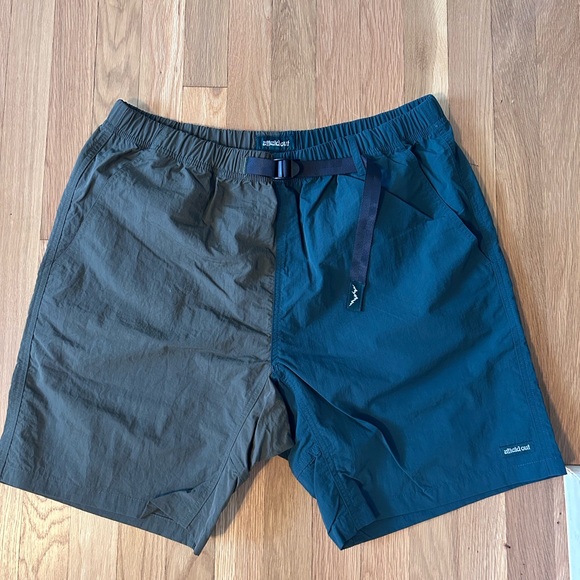 New Afield Out GREEN/LIGHT GREEN DUOTONE SIERRA CLIMBING SHORTS - Picture 1 of 5